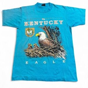 Vintage Kentucky‎ preserve wildlife eagle single stitch blue T-shirt size medium